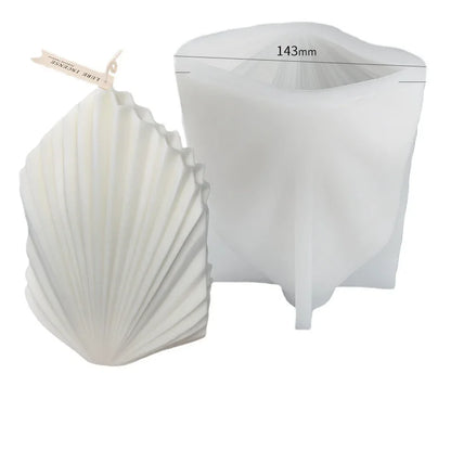 Large Geometric 3D Folding Fan Silicone Candle Mold Striped Origami Scallop Drip Glue Aromatherapy Soap Plaster Ice Cube Mould