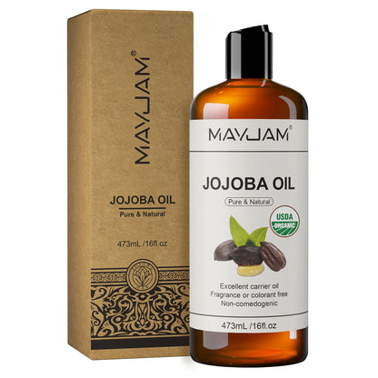 Organic Sweet Almond Oil Cold Pressed 16 floz Sunflower Grapeseed Jojoba Castor Essential Oil Moisturizing for Face, Hair, Skin