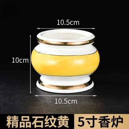 Incense burner for Buddha, household, indoor, ceramic, large incense burner, Buddhist utensils, holy water cup, incense burning