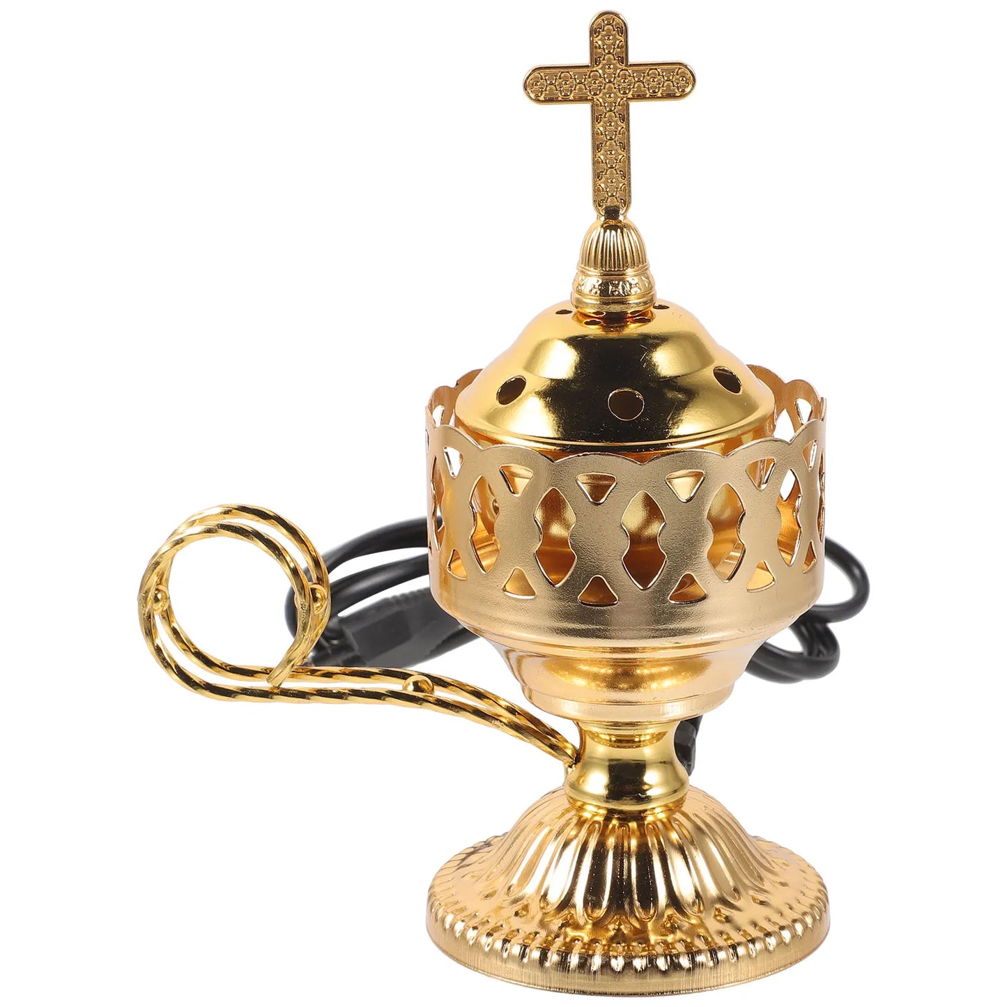 Electric Incense Burner in Home Decor Living Room Table Metal Aromatic Indoor Small Dining Church Lasting Non