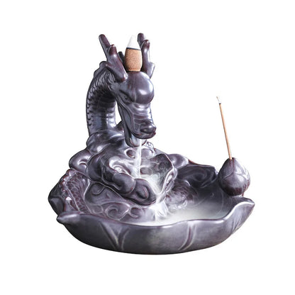 Dragon Backflow Incense Burner Big Size Sandalwood Incense Sticks Holder Ceramics Home Decor Ornaments