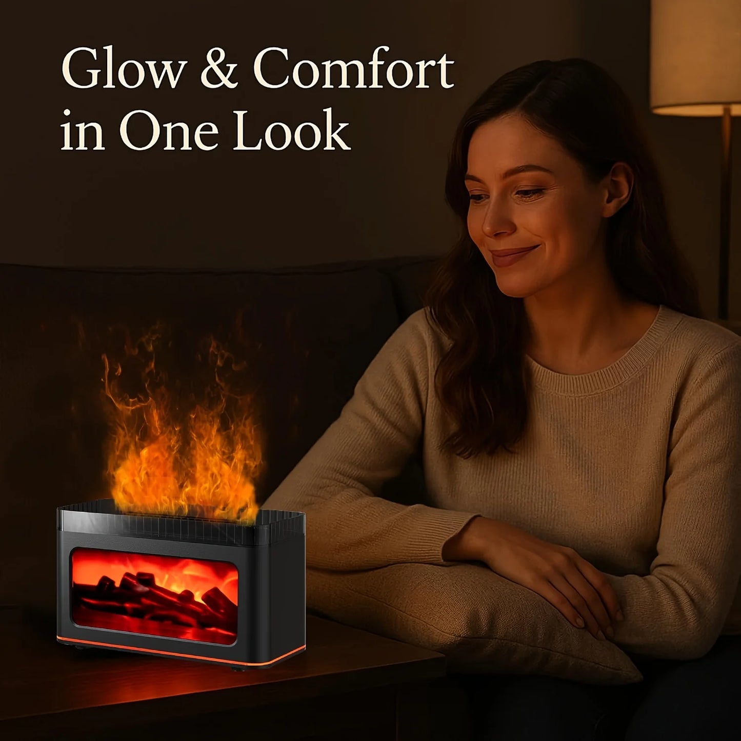 1PC USB Powered Mini Fireplace Aroma Diffuser also An Air humidifier with Colorful Ligh Effects Perfect For Home Humidification