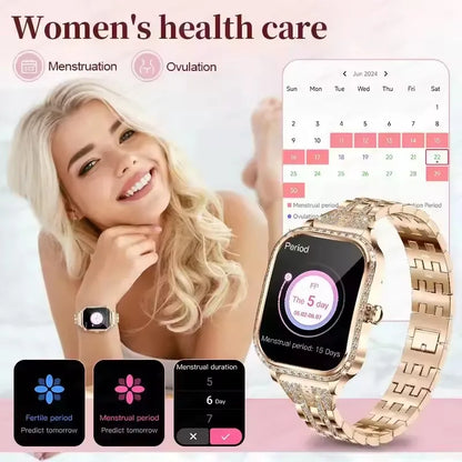2026 New Smart Watch For Women Gift 1.75 Inch Full Touch Screen Sports Fitness Watches Bluetooth Calls Digital Smartwatch Ladies