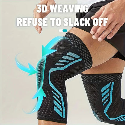 2pcs Professional Non Slip Nylon Sports Knee Support Sleeve High Elastic Compression for Basketball Cycling Running Gym Unisex
