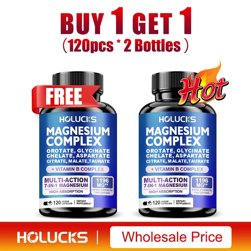 Magnesium Complex Supplements-Memory,Bone & Promotes Brain Health, Sleep Support,Muscle Relaxation,Stress & Anxiety Relief