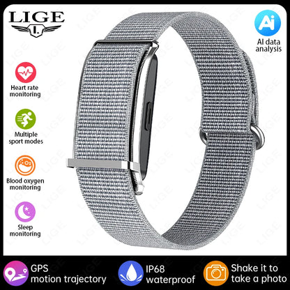 LIGE New GPS Motion Trajectory Fitness Smart Bracelet Heart Rate Pressure Health Monitor Smartwatch Sports Step Electronic Band