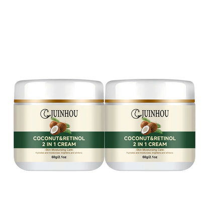 JUINHOU Natural Coconut Oil Brightening Face Cream Deep Hydrating Moisturizer Brighten Face Gentle Daily Skin for All Skin Types