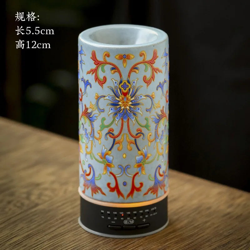 Electronic Incense Burner Enamel Ceramics Charge At Regular Time Temperature Regulation Incense Burner Ornament Gift Box