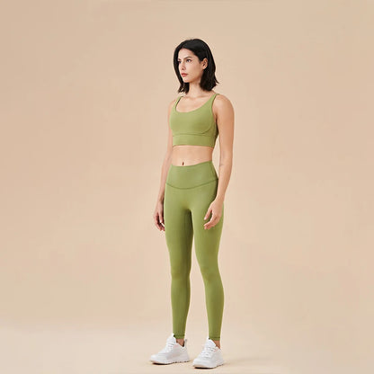 TRY TO BN Yoga Set Fitness Sports Bra Naked Leggings Women's Tracksuit Sportwear Breathable Workout Two Pieces Suit Gym Clothing