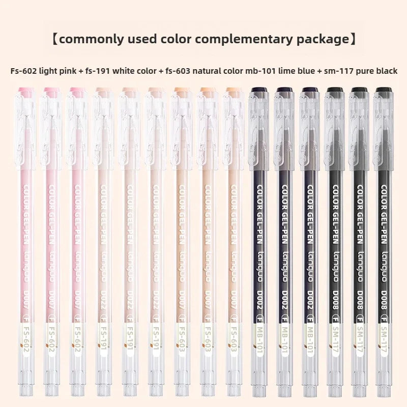 LANGUO Artistic Overlayable Skin Color Gel Pens High-Capacity Journaling for Drawing Replacement School Supplies Stationery