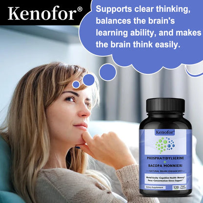 Phosphatidylserine Supplement, with Bacopa Monnieri, Brain Supplement, Supports Healthy Thinking, Memory, Creativity