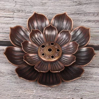 2-In-1 Porous Lotus Zen Line Incense Insertion Incense Holder Lotus Incense Burner for Sticks Plate Tray Retro Home Decorations