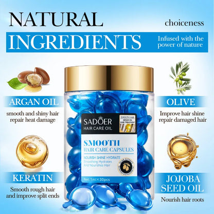 Magic Hair Vitamin Capsule Keratin Oil Fast Restore Hair Soft Smooth Shiny Deep Moisturizer Frizzy Dry Scalp Hair Care Products