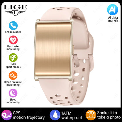 LIGE AI Health Smart Bracelet Fitness Tracker Men Women Sleep Tracking Smart Watch Heart Rate Stress Blood Pressure Monitor Band
