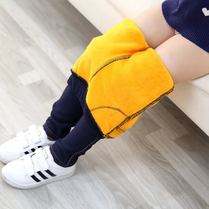 Girls Skinny Pants Winter Thick Leggings For Girls Pencil Pants Cowboy Denim Long Pants Children Trousers Kids Winter Clothes