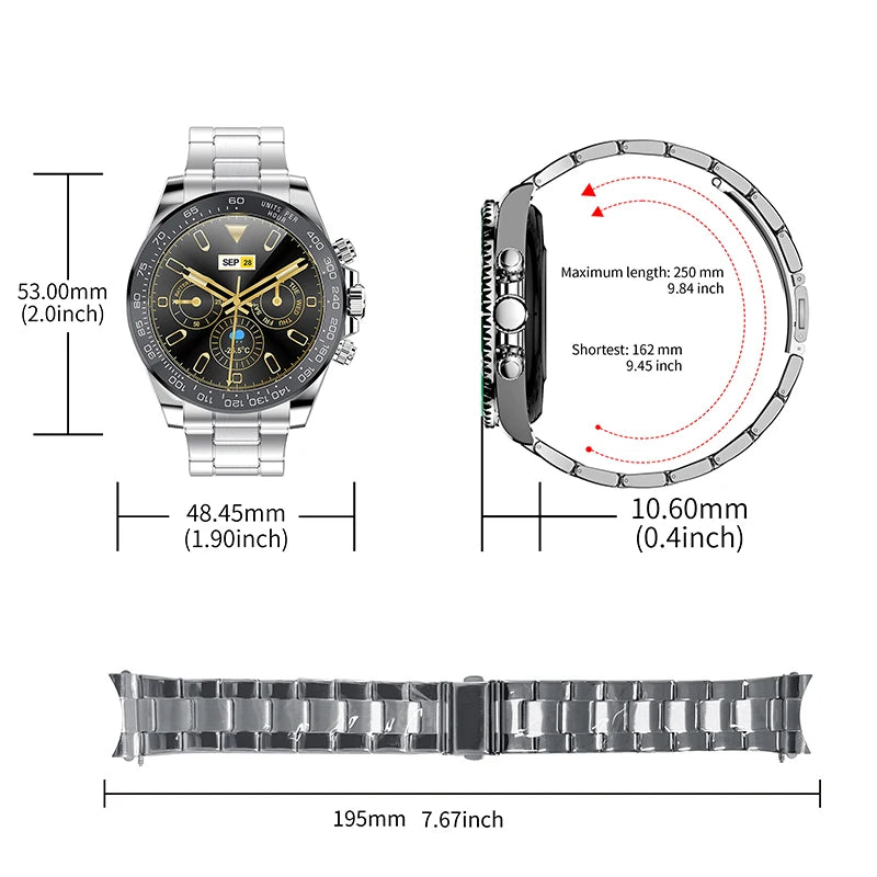Smartwatch Smart Watch Man DIY Watchface 2026 Aiweile AW13 Pro Fitness Tracker Sport Business Bluetooth Call Hebrew Korean