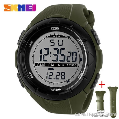 SKMEI 1025 Sports Countdown Electronic Mens Wristwatches Waterproof Digital Watch for Men Shockproof Military Clock Reloj Hombre