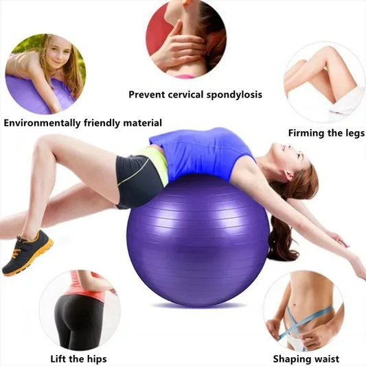 Big Yoga Ball PVC Inflatable Yoga Exercise Ball Thickened Gym Fit Ball Exercise Home Fitness Pilates Sport Balance Ball, 45-85cm