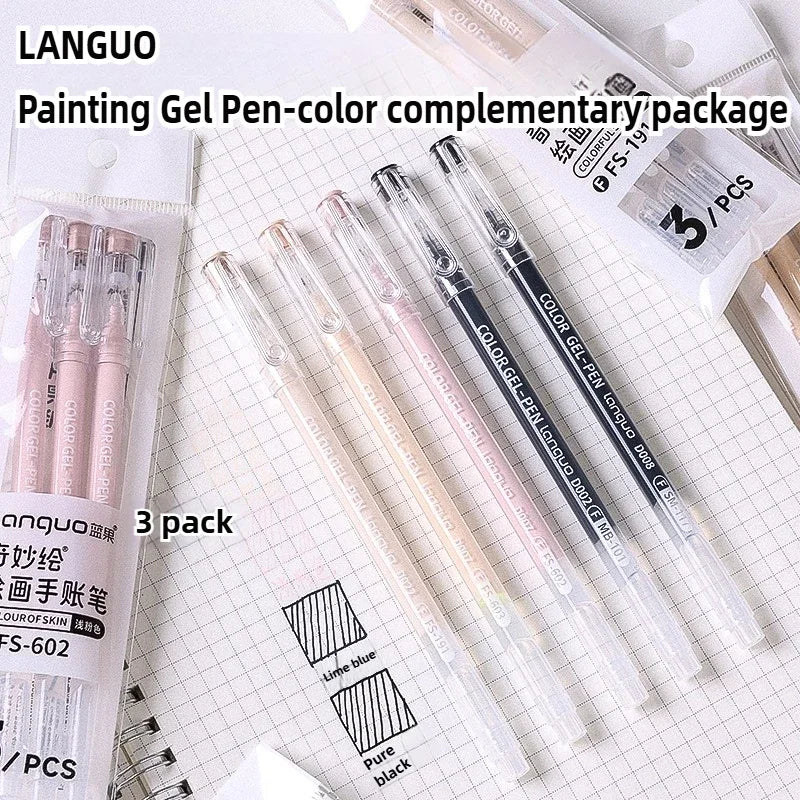 LANGUO Artistic Overlayable Skin Color Gel Pens High-Capacity Journaling for Drawing Replacement School Supplies Stationery