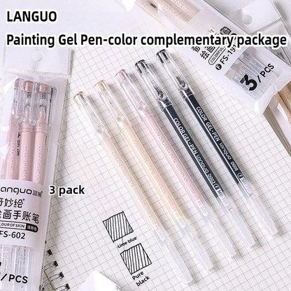 LANGUO Artistic Overlayable Skin Color Gel Pens High-Capacity Journaling for Drawing Replacement School Supplies Stationery
