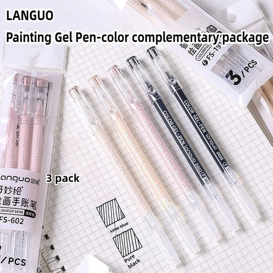 LANGUO Artistic Overlayable Skin Color Gel Pens High-Capacity Journaling for Drawing Replacement School Supplies Stationery