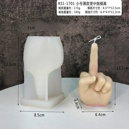 Gesture Candle Mold Diy Aromatherapy Plaster Thumbs Up Victory Bier Middle Finger Cake Silicone Mould Epoxy Candle Making Molds