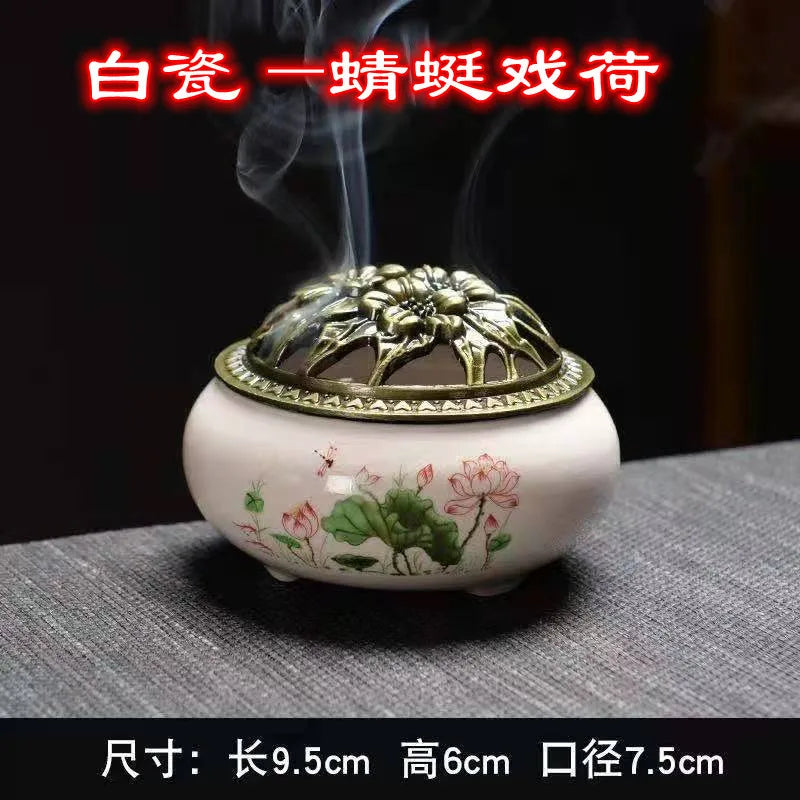 Ceramic Incense Burner Household Incense Kiln Ceramic Incense Burner Sandalwood Box Incense Diffuser Ceramic Incense Burner