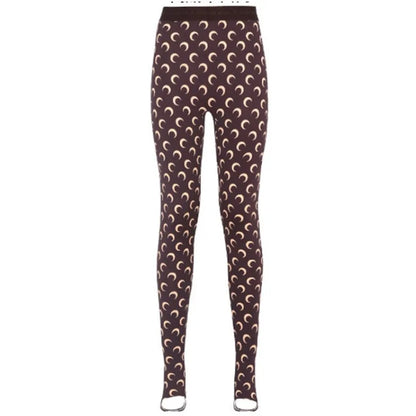 Moon Print Sports Leggings Trousers Elastic Slimming Casual Wear Outdoor Indoor ular Long Pants Thin Material Fem