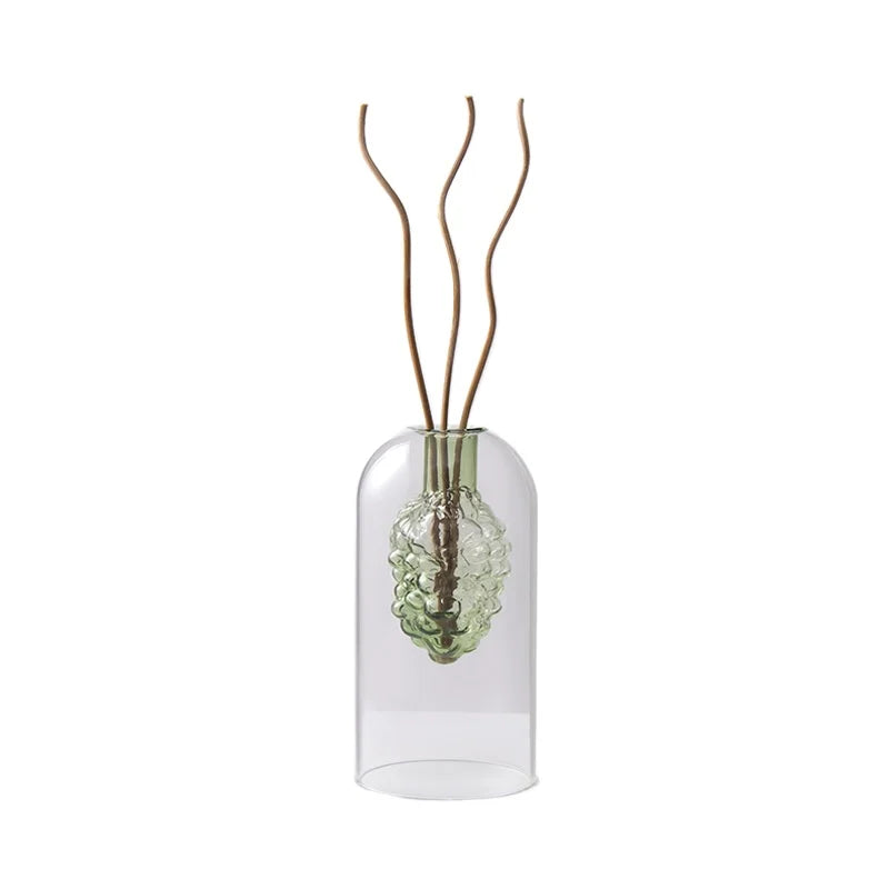 Double Glass Vase Hydroponic Plant Flower Arrangement Glass Empty Bottle Ornaments Simple Essential Oil Aromatherapy Bottle