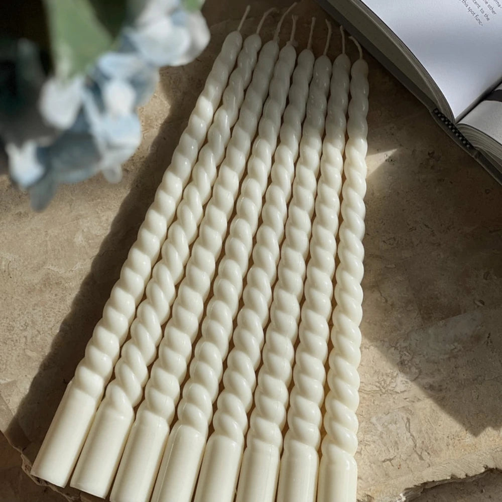 Taper Acrylic Candle Mold for Aromatherapy Spiral Candle Stick Holder Wedding Church Candlestick DIY Handicrafts Lover Supplies