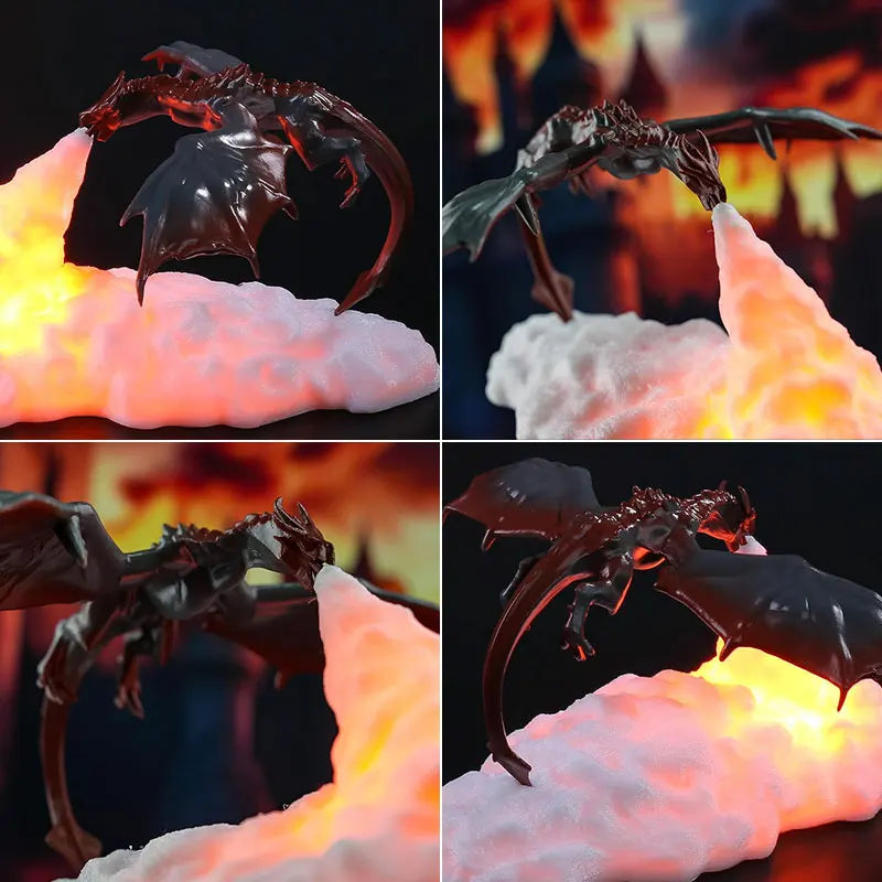 3D LED Dragon Night Light, USB-Rechargeable Table Lamp, Flying Dragon-Themed Bedroom Decor, Festive Party Mood Light