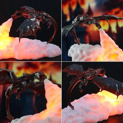 3D LED Dragon Night Light, USB-Rechargeable Table Lamp, Flying Dragon-Themed Bedroom Decor, Festive Party Mood Light