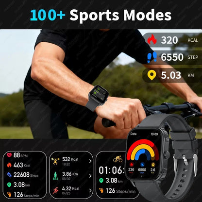 2026 2.04-inch Ultra Smart Watch For Men Women 1000mAh High Capacity Battery Outdoor Sports Fitness Health Monitoring Smartwatch