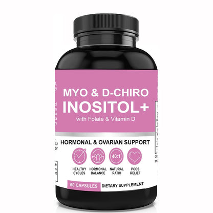 Myo-Inositol & D-Chiro Inositol Supplement for Women | Fertility Supplements for Hormonal Balance & Ovarian Health Support, 60 C