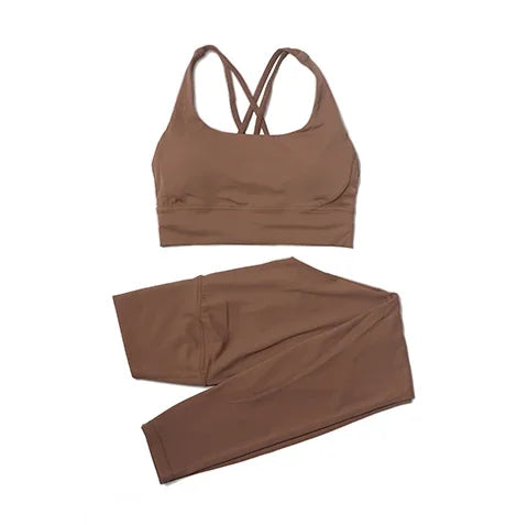 TRY TO BN Yoga Set Fitness Sports Bra Naked Leggings Women's Tracksuit Sportwear Breathable Workout Two Pieces Suit Gym Clothing