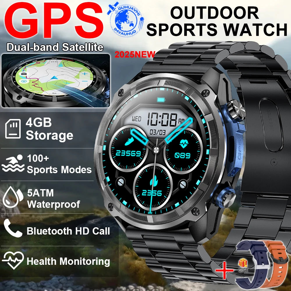 New Offline Map Built-in GPS Smart Watches Sports 5ATM 30M Waterproof 4GB Memory Bluetooth Call Swim Smart Bracelet For Man 2025