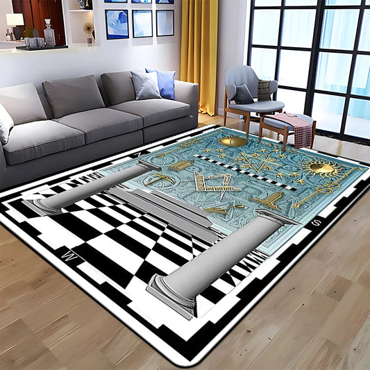 Masonic Illuminati Printed Pattern Rug Baby Play Crawl Floor Mats Living Room Carpets Decoration Fitness Pet Anti-slip Carpet
