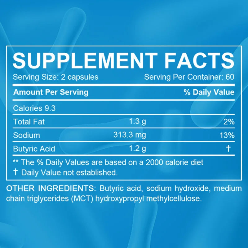 Sodium Butyrate Supplement - Helps Gut Health, Detox and Cleansing of The Liver, Digestive Health,Non-GMO