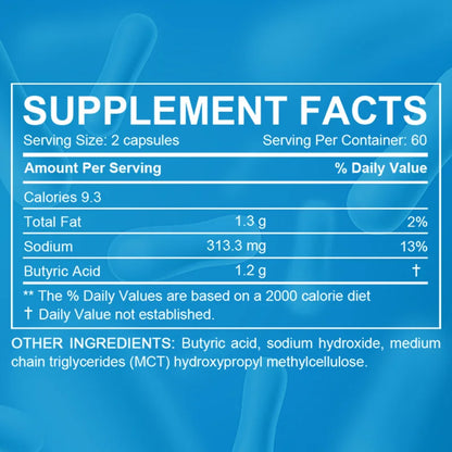 Sodium Butyrate Supplement - Helps Gut Health, Detox and Cleansing of The Liver, Digestive Health,Non-GMO