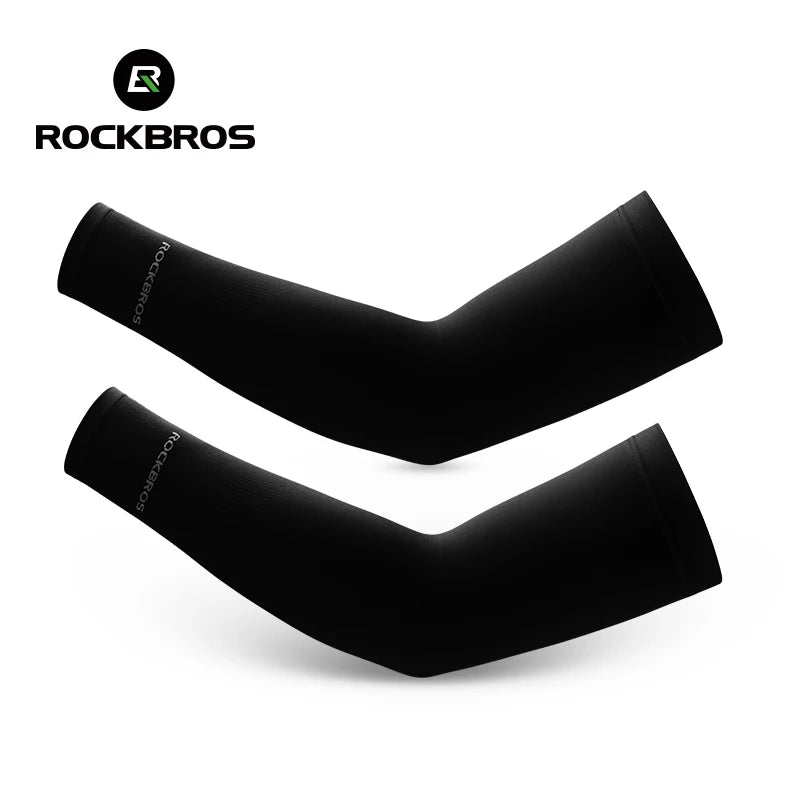 ROCKBROS Arm Sleeves Ice Silk Sports Cycling Arm Sleeves Cover Sun UV Protection Breathable Outdoor Running Fitness Equipment