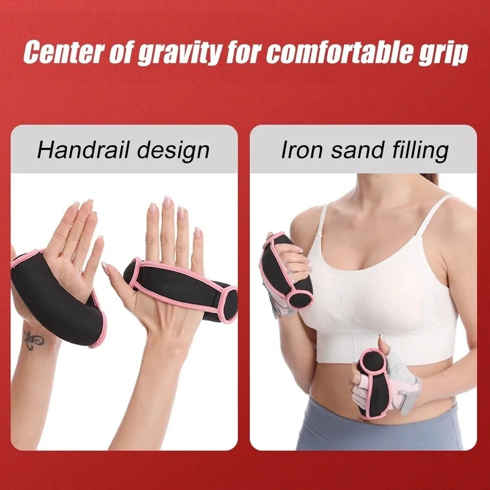 1 Pair Durable Unisex Design Hand Weights Set Weight Gain Soft Sand Soft Dumbbells Breathable Non-Slip Weighted Sandbag Running