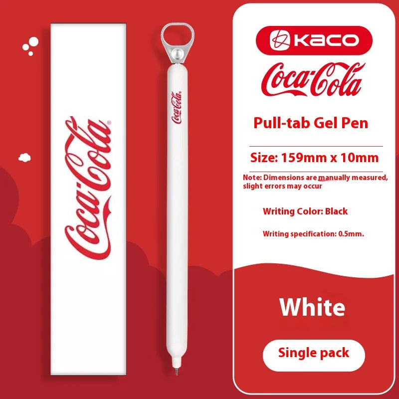 KACO Fanta/Coca-Cola Pull Tab Gel Pen,0.5mm Black Ink,Novelty Relieve pressure Writing Pen For Journaling,Office and School Use