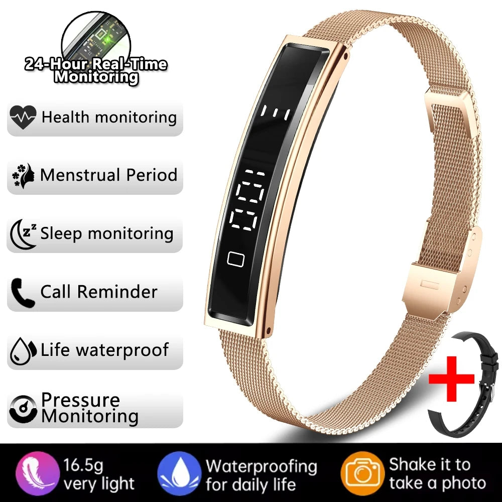 2026 New Fashion Women Smart Bracelet Multi-Sport Mode Fitness Tracker Heart Rate & Sleep Health Monitoring Smartwatch Men Women