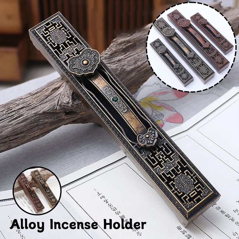 Creative Retro Black Wooden Incense Holder Home Office Incense Burner Carving Censer Box Traditional Chinese Type Wood Handmade