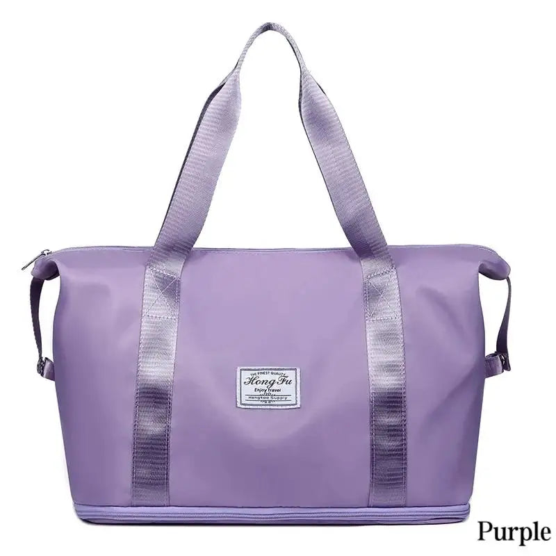 Expandable large-capacity storage luggage bag, water-resistant sports and fitness handbag, casual travel luggage bag