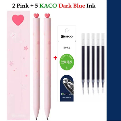 KACO Cute Pink SAKURA Gel Ink Pen Set,0.5mm Smooth Writing Sinature Pens Girls Box Gift for School Office Journaling