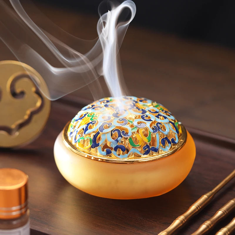 Copper incense set entry primary incense seal tools incense press gift box household indoor incense burner supplies decoration
