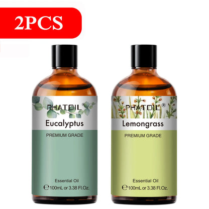PHATOIL 100ml Aromatherapy Essential Oil-Lavender Rose Vanilla Eucalyptus Sandalwood Pine Needles for Diffuser,Candle Making