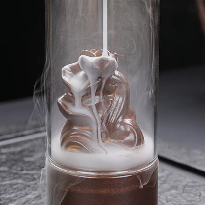 Creative Glass Cover Reverse Flow Incense Burner Ornamental Incense Path Zen Ornament