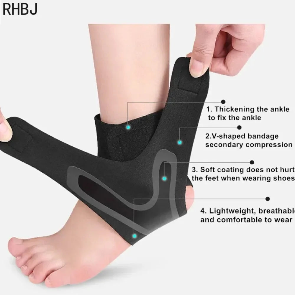 RHBJ 1Pcs Sports Compression Ankle Support Brace Ankle for Men Women Anti-sprain Stabilizer Foot Care Tool for Running Football